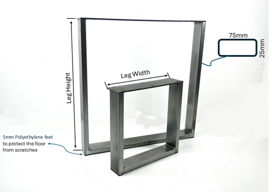 Rectangular Metal Table Leg Low Coffee Table Bench Desk Heavy Duty Stands