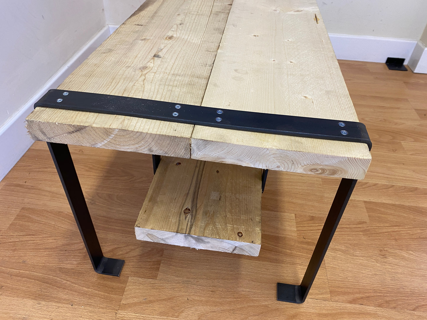 Coffee Table Legs Metal Frame Flat Bar Industrial Design Rustic Primitive Decor Country Farmhouse