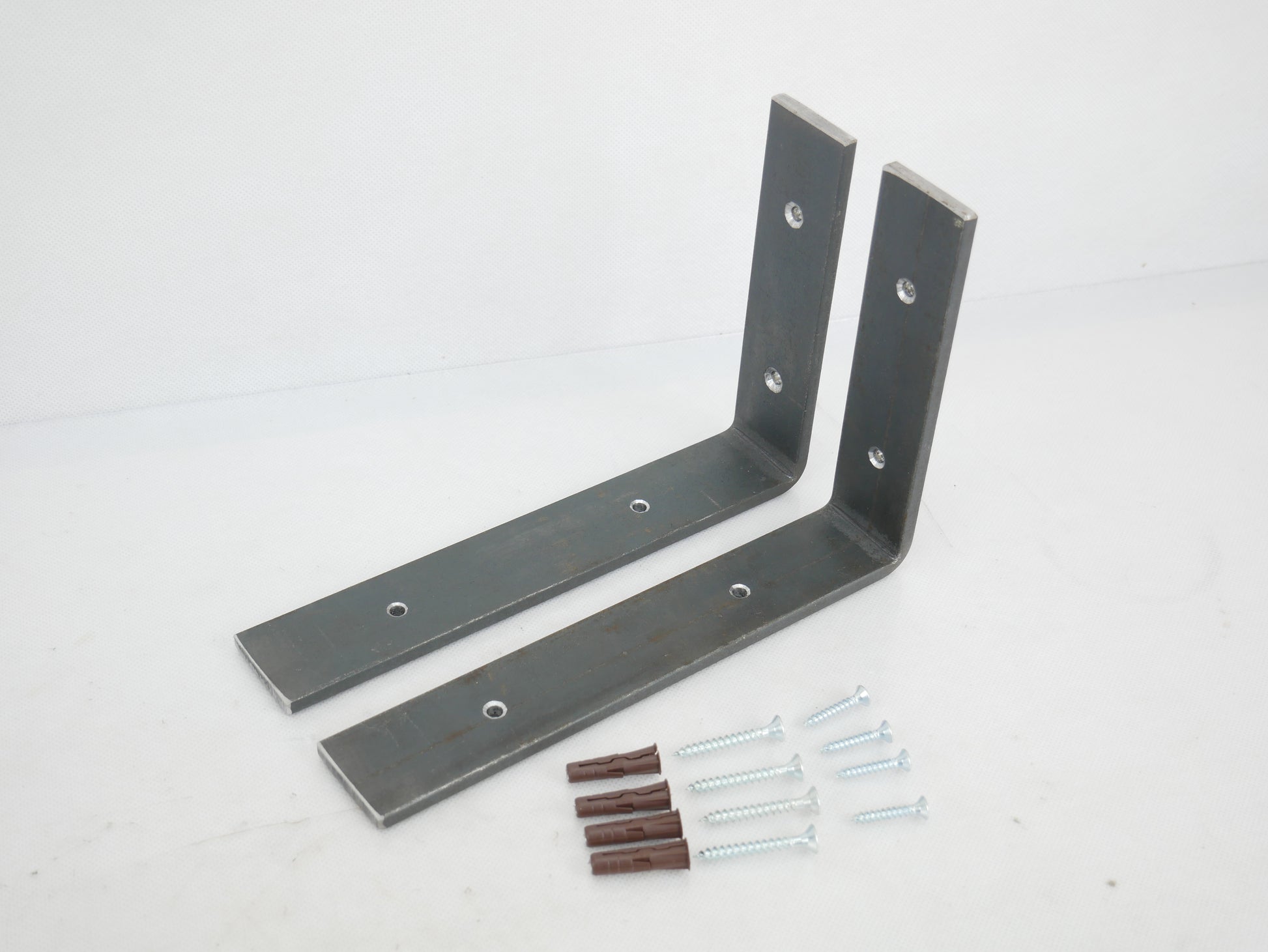 Scaffold Board Shelf Brackets Heavy Duty PAIR Rustic Industrial Style Wall Metal Shelving Strong Steel Bracket Iron Raw, Weldpress Fabrication, Leicester Fabrication