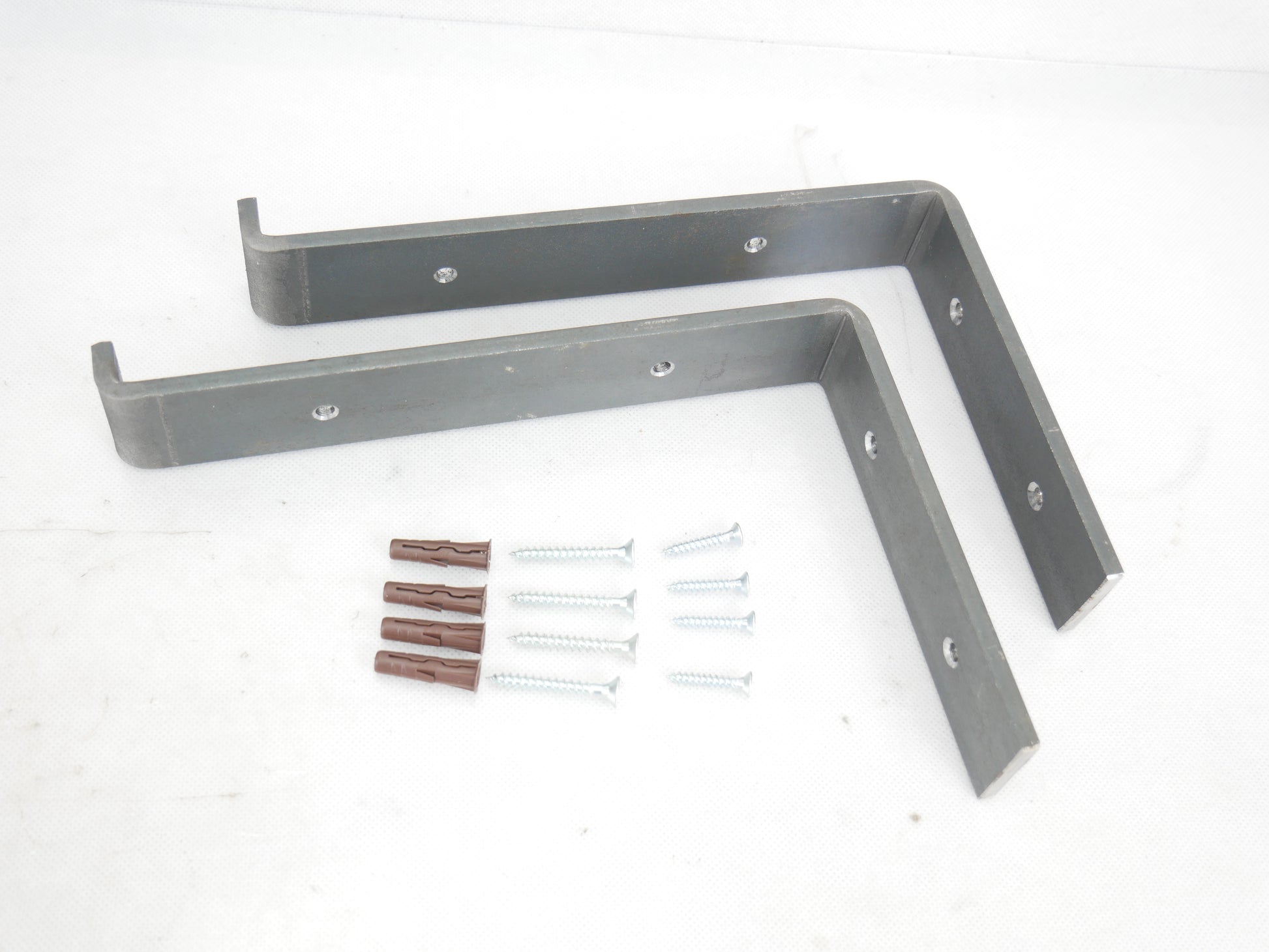 Scaffold Board Shelf Brackets Heavy Duty PAIR Rustic Industrial Style Wall Metal Shelving Strong Steel Bracket Iron Raw, Weldpress Fabrication, Leicester Fabrication