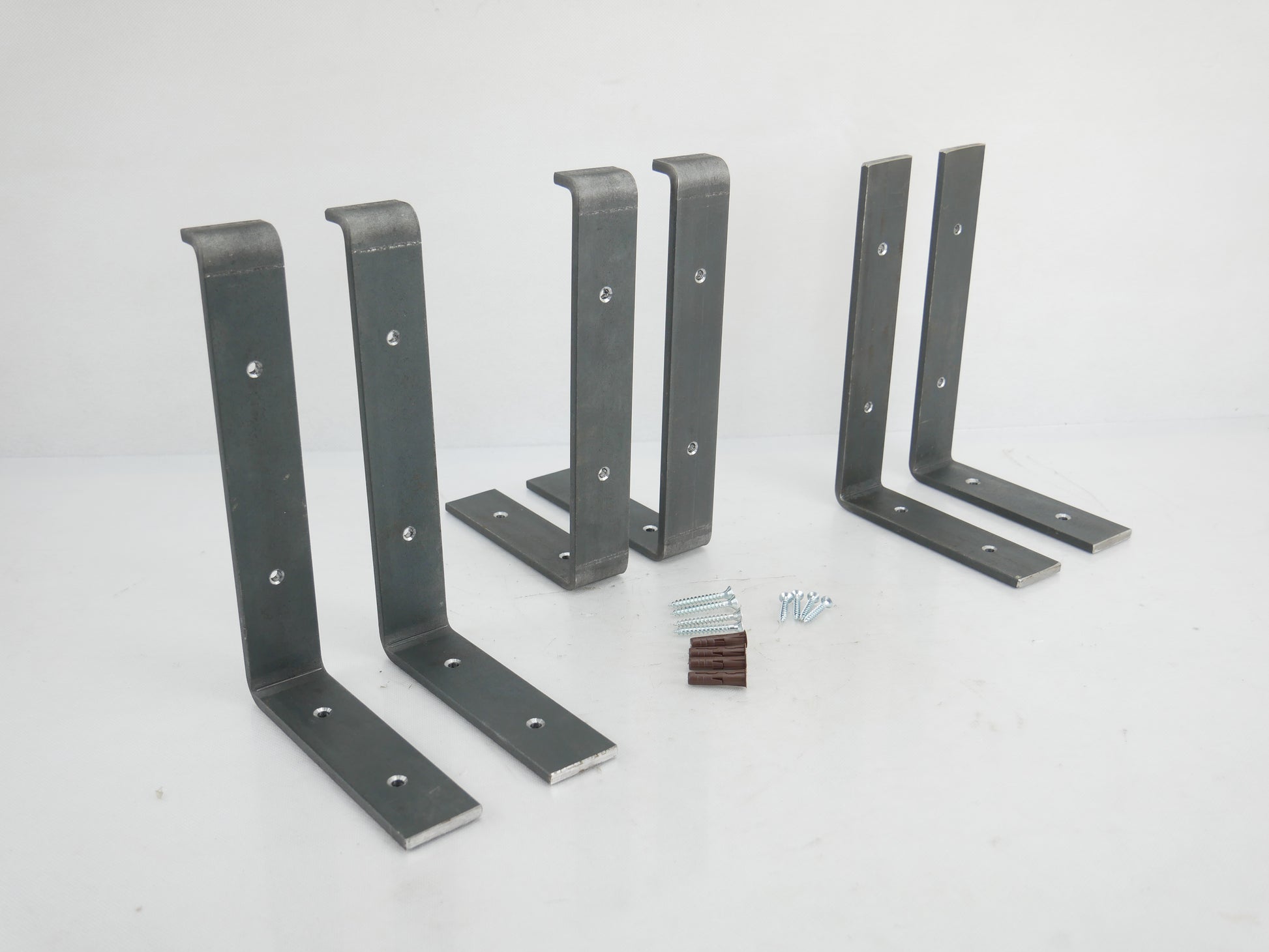 Scaffold Board Shelf Brackets Heavy Duty PAIR Rustic Industrial Style Wall Metal Shelving Strong Steel Bracket Iron Raw, Weldpress Fabrication, Leicester Fabrication