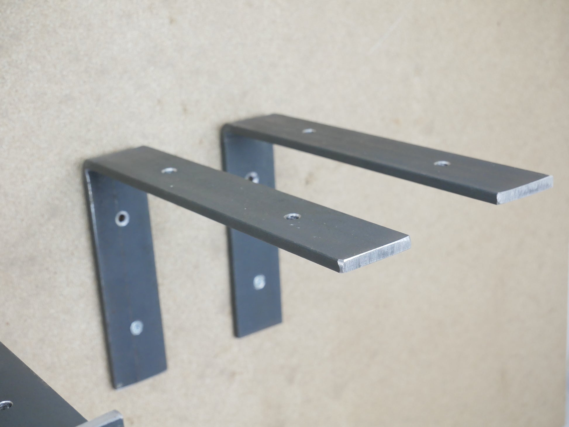 Scaffold Board Shelf Brackets Heavy Duty PAIR Rustic Industrial Style Wall Metal Shelving Strong Steel Bracket Iron Raw, Weldpress Fabrication, Leicester Fabrication