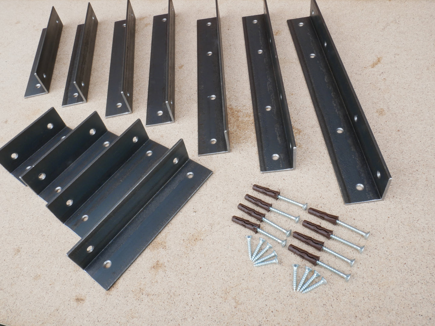 Set of 2 Alcove Shelf Brackets Shelves Corner Angle Steel Scaffold Timber Board Metal Bracket, Weldpress Fabrication, Leicester Fabrication