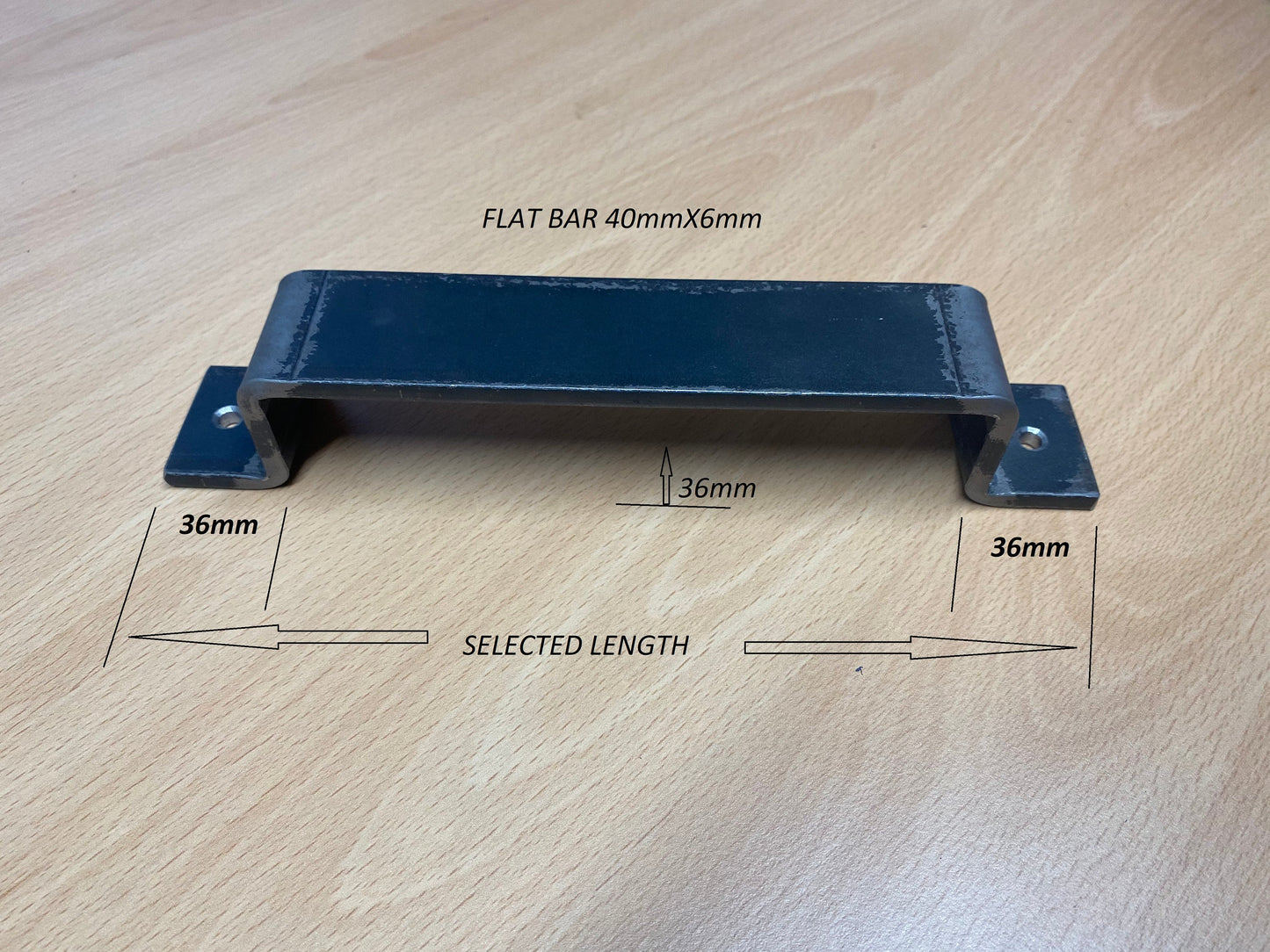 Metal Handle Rustic Cabinet Pull Steel Furniture Door Iron Handle Industrial Farmhouse Drawer Kitchen Raw Steel Primitive Minimalistic