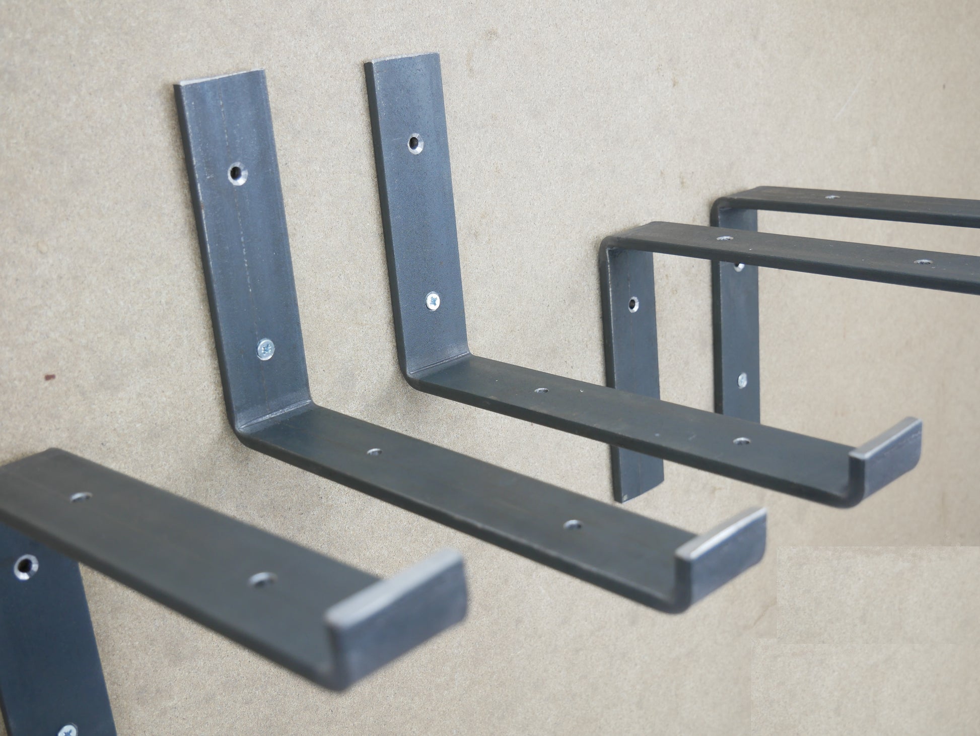 Scaffold Board Shelf Brackets Heavy Duty PAIR Rustic Industrial Style Wall Metal Shelving Strong Steel Bracket Iron Raw, Weldpress Fabrication, Leicester Fabrication