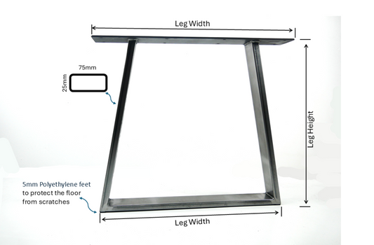 Trapezium Metal Table Leg, Low Coffee Tables, Furniture Feet Bench Desk Stands Industrial Table Legs
