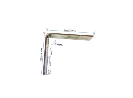 Awning Support Bracket, 85 degree angle, Heavy Loads, Marble, Stone, Slates, Granite, Concrete Slabs